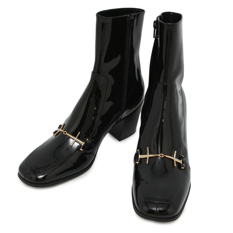 サンローランパリ ブーツ パテントレザー メンズサイズ41 709468 SAINT LAURENT PARIS 靴 黒