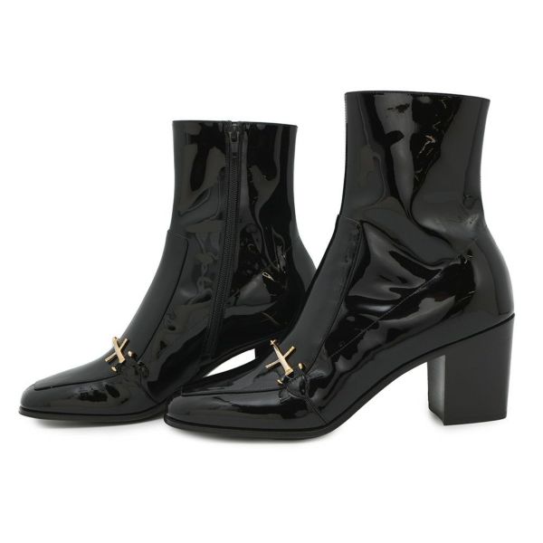 サンローランパリ ブーツ パテントレザー メンズサイズ41 709468 SAINT LAURENT PARIS 靴 黒