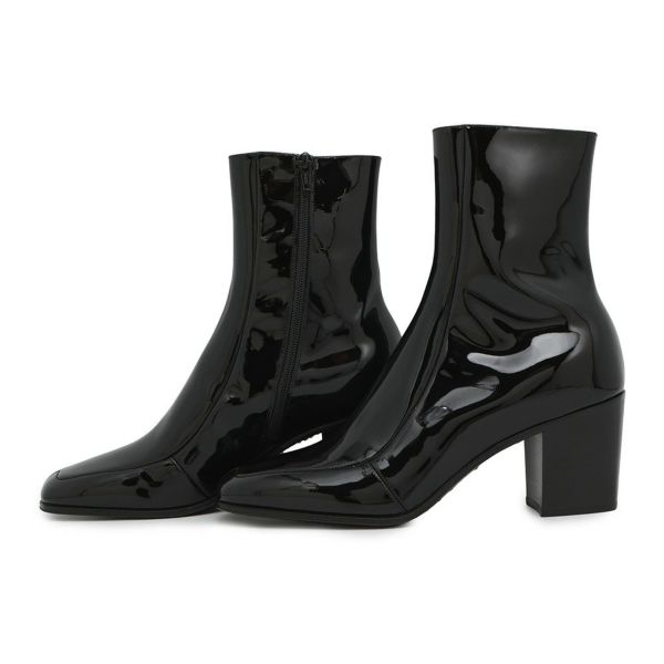 サンローランパリ ブーツ パテント サイドジップ  メンズサイズ40 713137 SAINT LAURENT PARIS 靴 黒