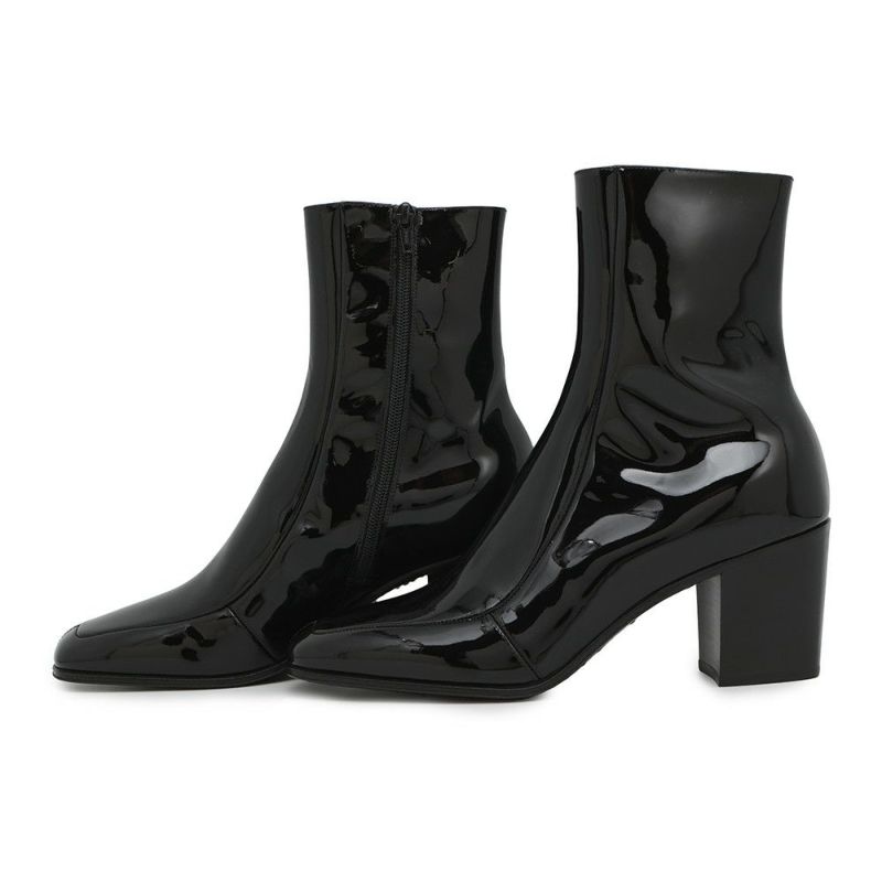 サンローランパリ ブーツ パテント サイドジップ  メンズサイズ40 713137 SAINT LAURENT PARIS 靴 黒