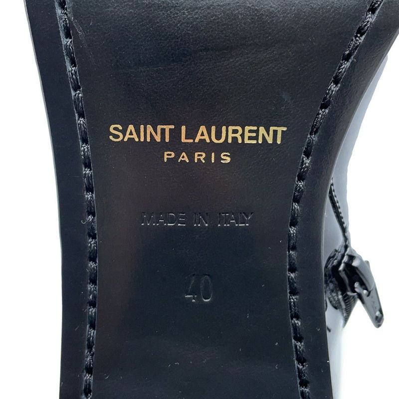 サンローランパリ ブーツ パテント サイドジップ  メンズサイズ40 713137 SAINT LAURENT PARIS 靴 黒