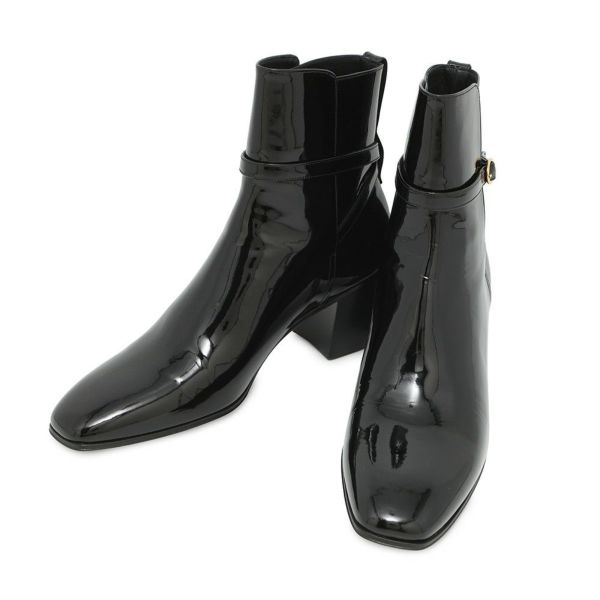 サンローランパリ ブーツ テリー ヒール アンクル メンズサイズ41 709447 SAINT LAURENT PARIS 靴 黒