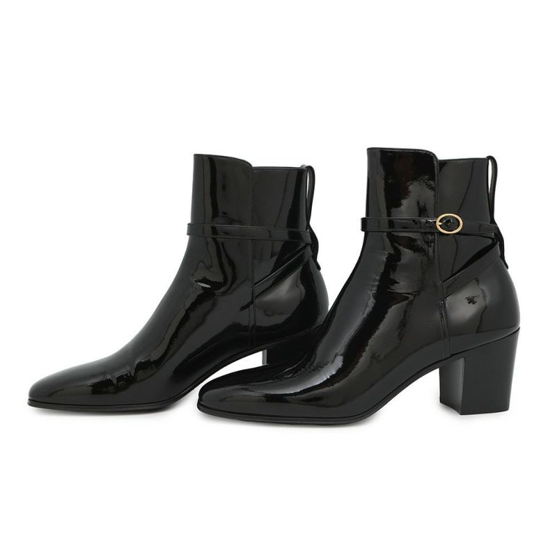 サンローランパリ ブーツ テリー ヒール アンクル メンズサイズ41 709447 SAINT LAURENT PARIS 靴 黒