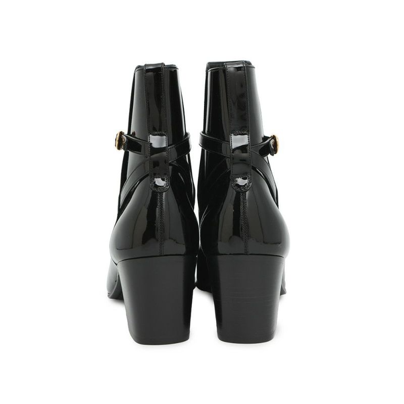 サンローランパリ ブーツ テリー ヒール アンクル メンズサイズ41 709447 SAINT LAURENT PARIS 靴 黒