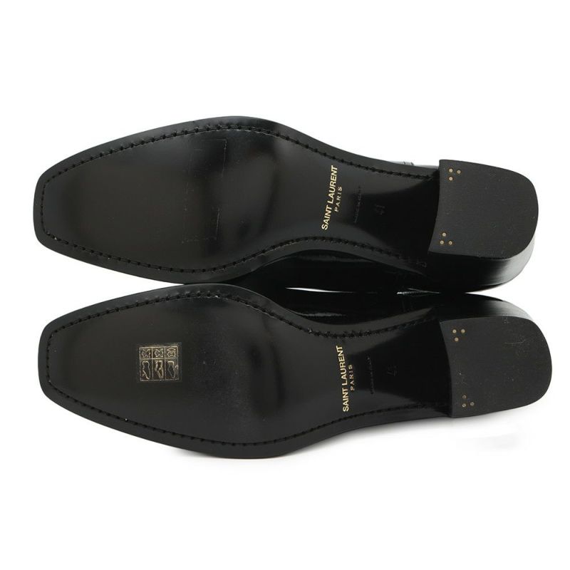 サンローランパリ ブーツ テリー ヒール アンクル メンズサイズ41 709447 SAINT LAURENT PARIS 靴 黒