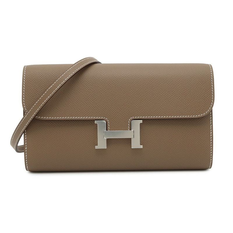 エルメス 長財布 コンスタンス トゥーゴー ロング エトゥープ/シルバー金具 エプソン K刻印 財布