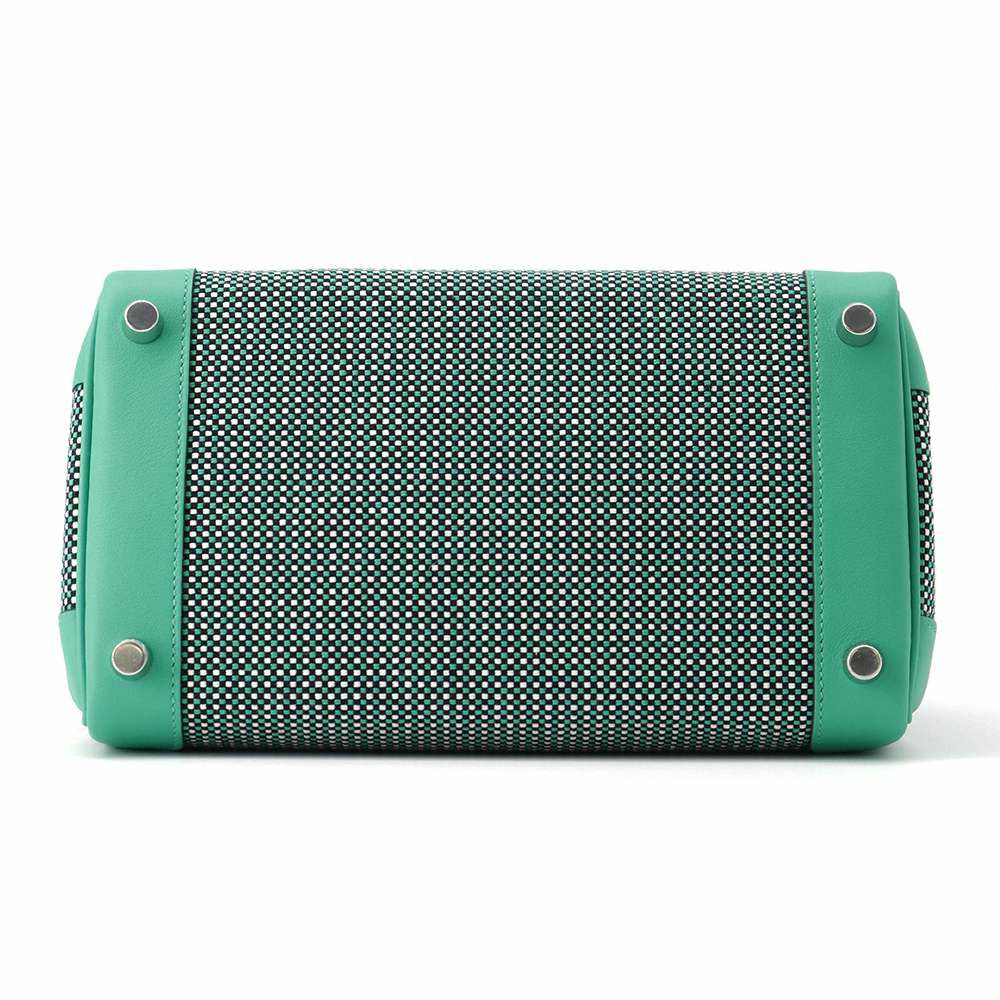 エルメス バーキン25 ミント/ブラック/ホワイト/シルバー金具 トワルキャドリーユ/スイフト B刻印 HERMES Birkin