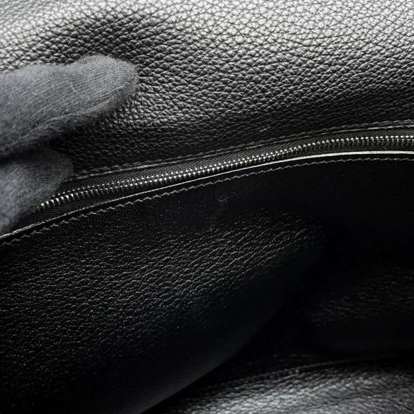 エルメス ハンドバッグ ケリー32 外縫い ブラック/シルバー金具 トゴ □H刻印 HERMES 2way 黒