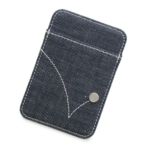 エルメス カードケース MagSafe  エマン ルボン ブルーインディゴ/ホワイト デニム HERMES マグセーフ