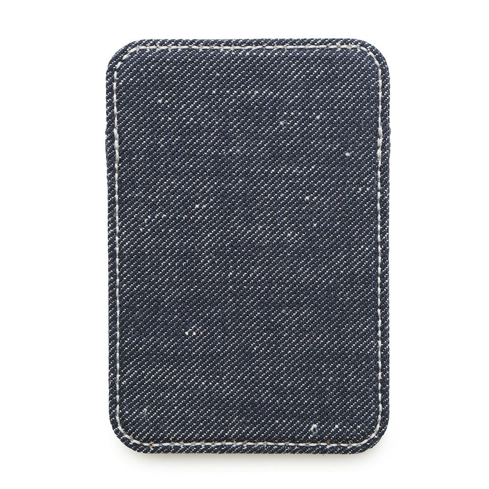 エルメス カードケース MagSafe  エマン ルボン ブルーインディゴ/ホワイト デニム HERMES マグセーフ