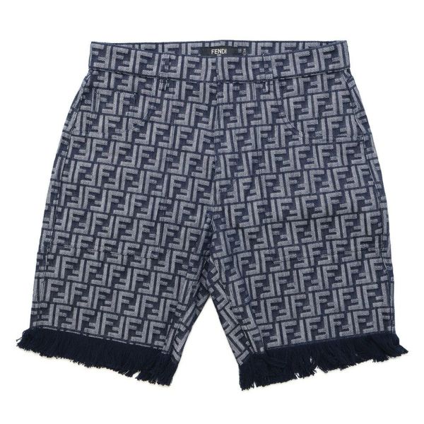 フェンディ パンツ エンブロイダリーFFロゴ バミューダショートパンツ メンズサイズ35 FLP307 AMZ3 FENDI