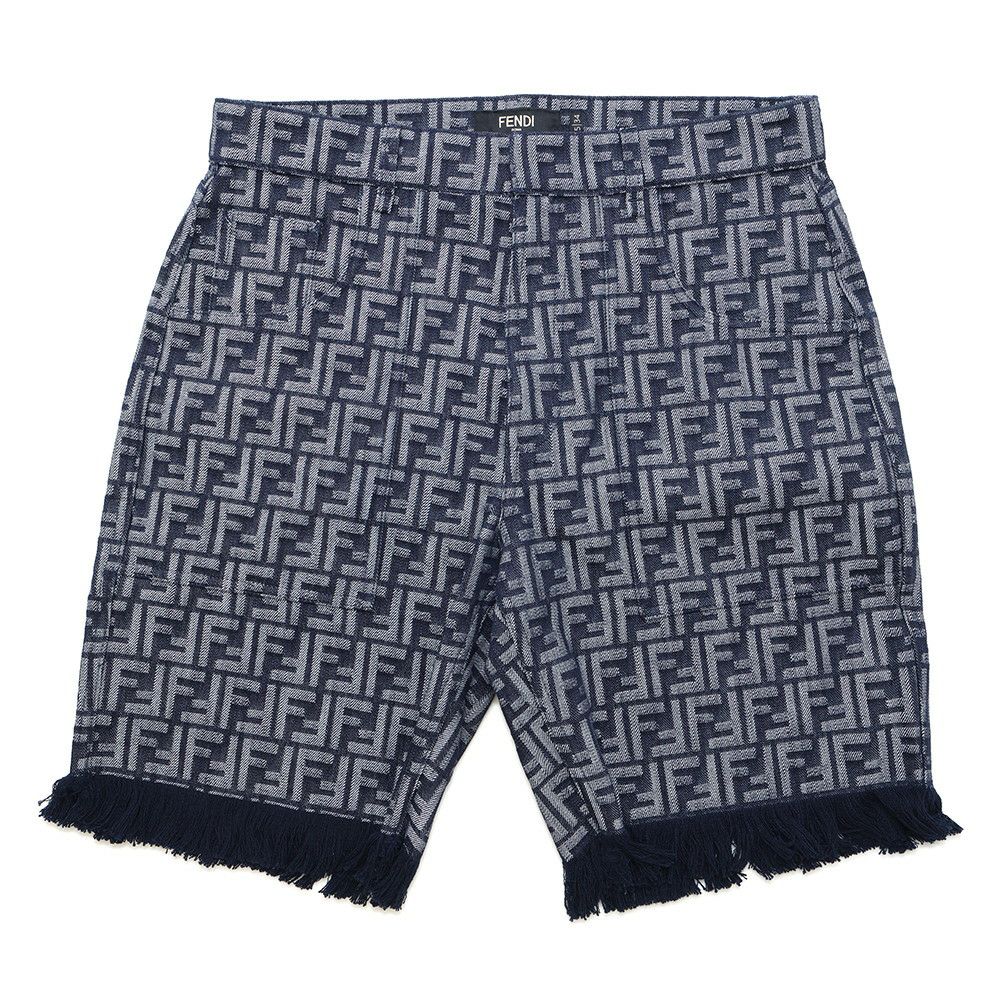 フェンディ パンツ エンブロイダリーFFロゴ バミューダショートパンツ メンズサイズ35 FLP307 AMZ3 FENDI