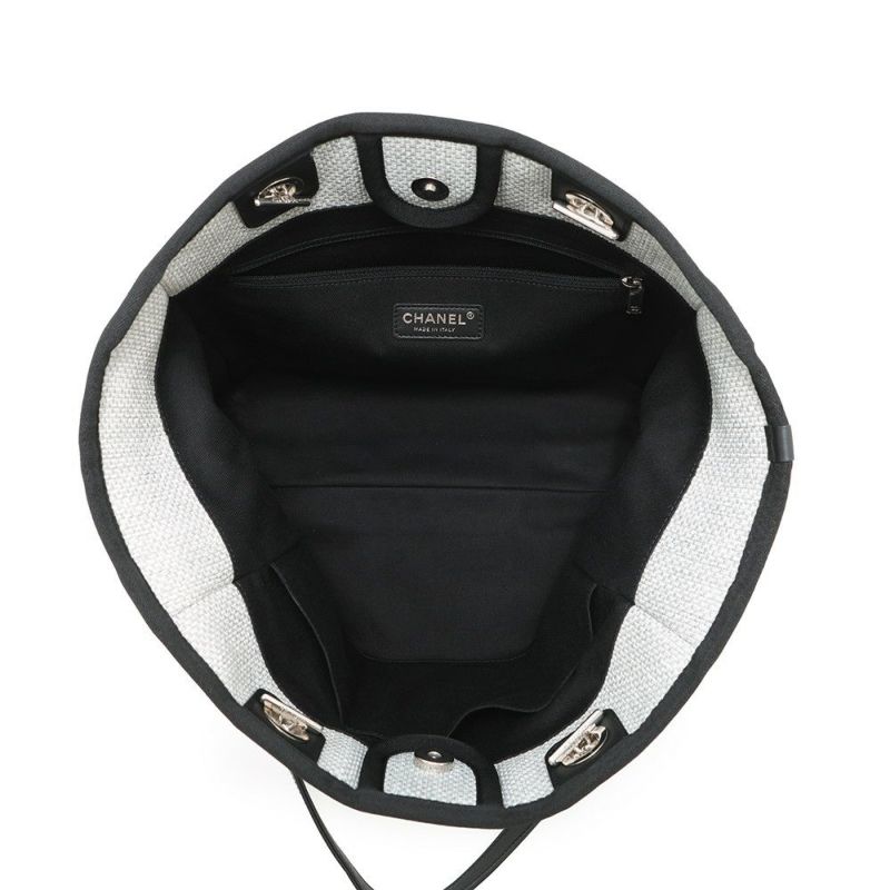 シャネル トートバッグ ドーヴィルライン ミディアム ショッピングバッグ ココマーク A67001 CHANEL チェーントート 黒