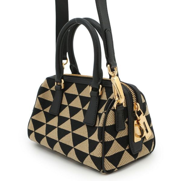 プラダ ハンドバッグ シンボル エンブロイダリー 1BB846 PRADA 2wayショルダーバッグ 黒