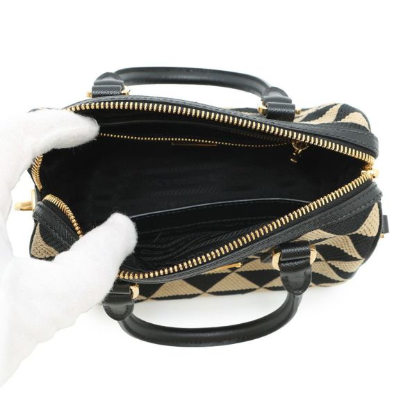 プラダ ハンドバッグ シンボル エンブロイダリー 1BB846 PRADA 2wayショルダーバッグ 黒