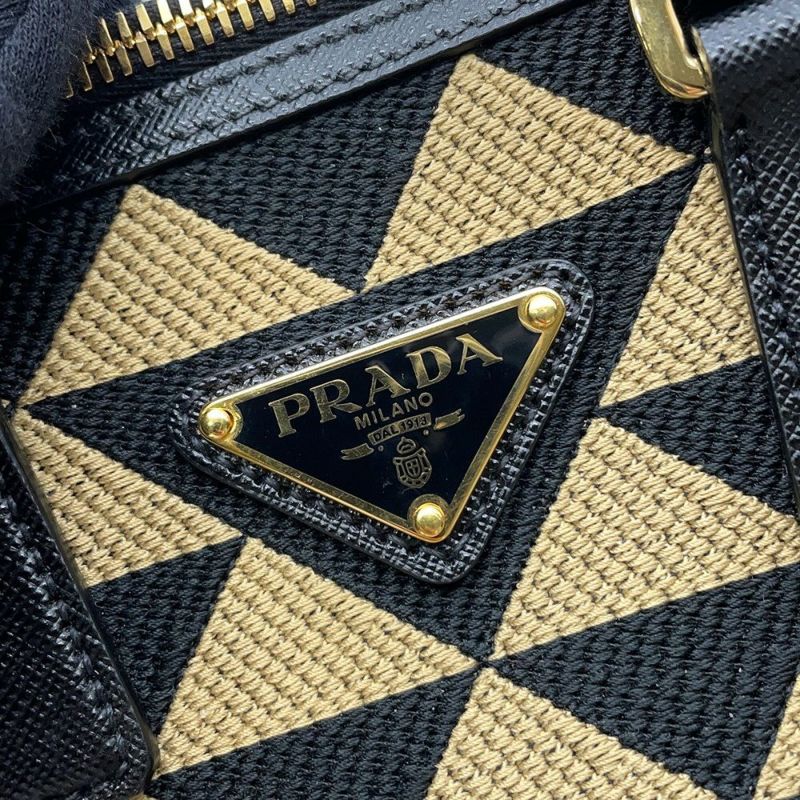 プラダ ハンドバッグ シンボル エンブロイダリー 1BB846 PRADA 2wayショルダーバッグ 黒
