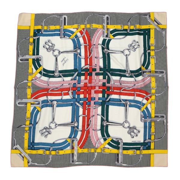 エルメス ストール カレ140 カレジェアン 馬銜 MORS a JOUETS
