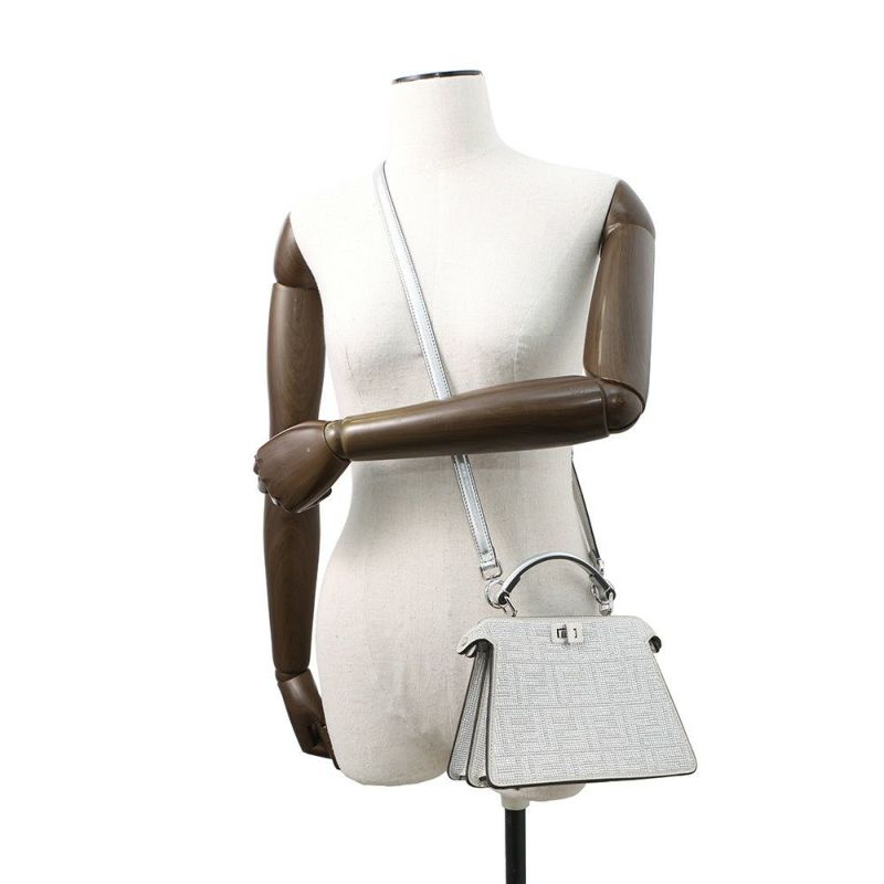 フェンディ ハンドバッグ ピーカブーアイシーユー クリスタルFF プチ 8BN335 FENDI 2wayショルダーバッグ ファミリーセール品