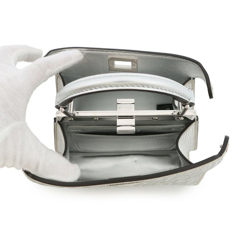 フェンディ ハンドバッグ ピーカブーアイシーユー クリスタルFF プチ 8BN335 FENDI 2wayショルダーバッグ ファミリーセール品