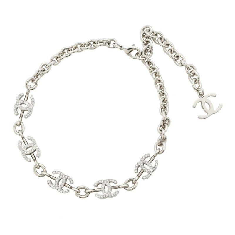 シャネル ネックレス ココマーク 5P ラインストーン メタル ABE836 CHANEL アクセサリー チョーカー