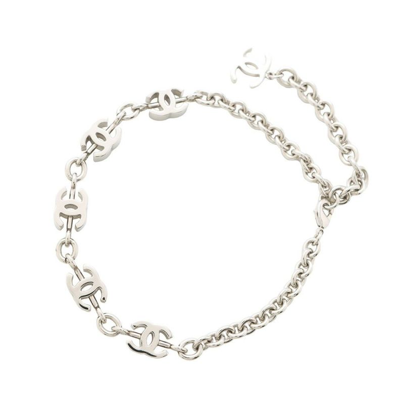 シャネル ネックレス ココマーク 5P ラインストーン メタル ABE836 CHANEL アクセサリー チョーカー