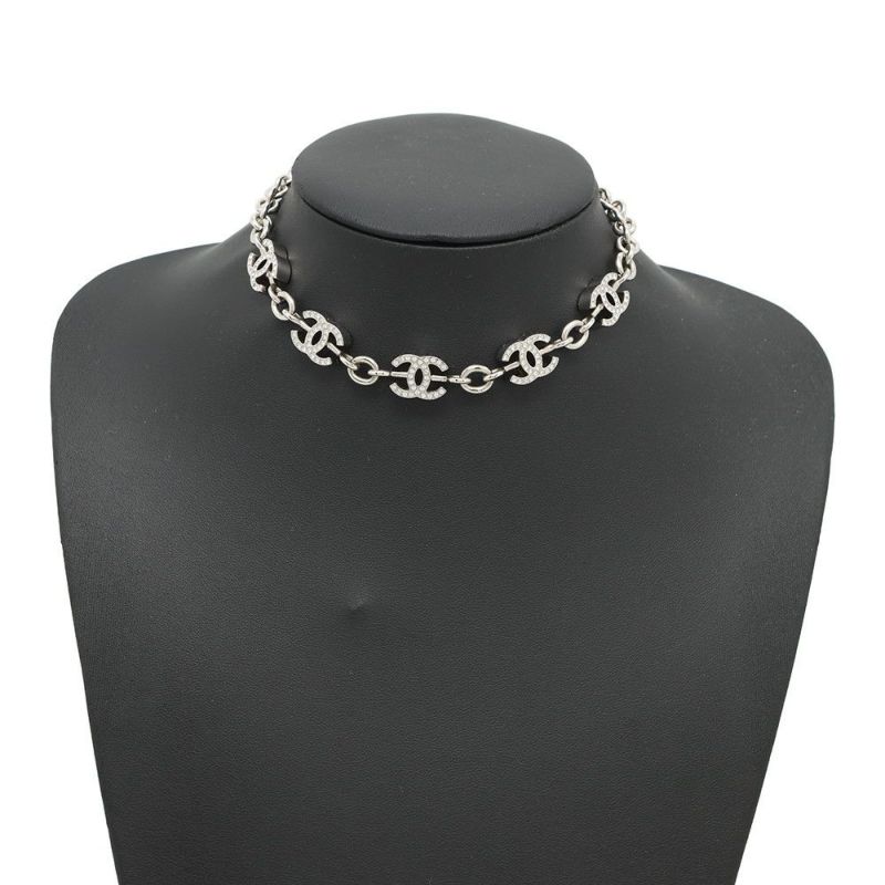シャネル ネックレス ココマーク 5P ラインストーン メタル ABE836 CHANEL アクセサリー チョーカー