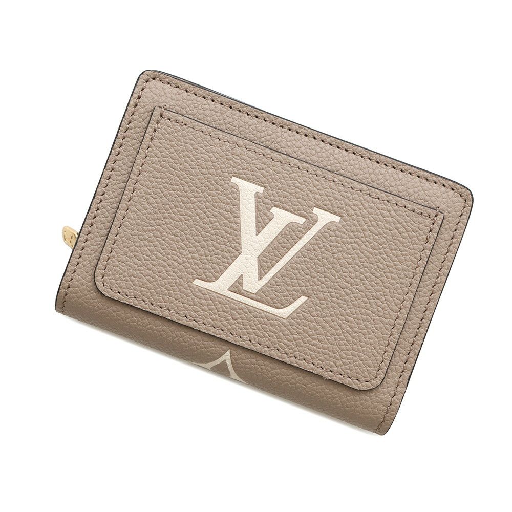 ルイヴィトン 二つ折り財布 モノグラム・アンプラント ポルトフォイユ・クレア M82370 LOUIS VUITTON グレージュ
