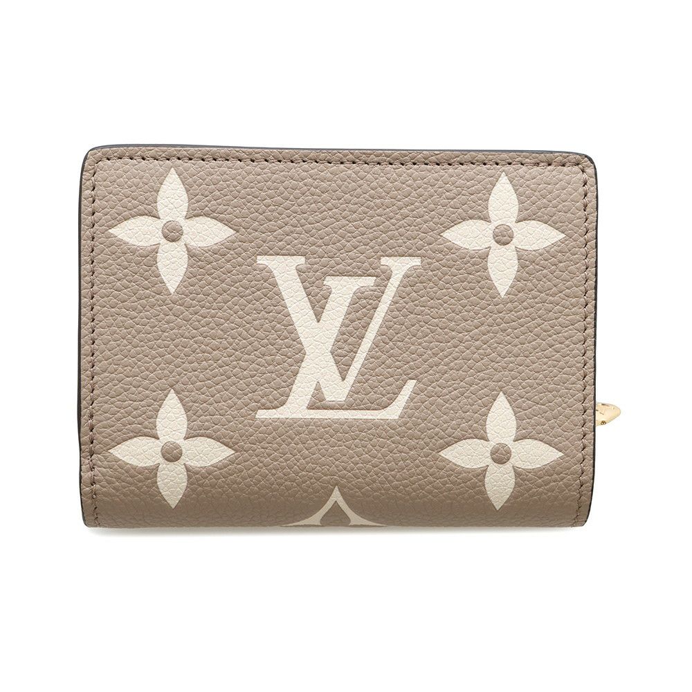ルイヴィトン 二つ折り財布 モノグラム・アンプラント ポルトフォイユ・クレア M82370 LOUIS VUITTON グレージュ