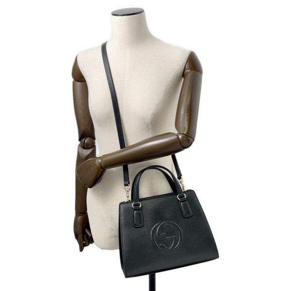 グッチ ハンドバッグ ソーホー インターロッキングG レザー 607722 GUCCI ショルダーバッグ 黒 アウトレット品