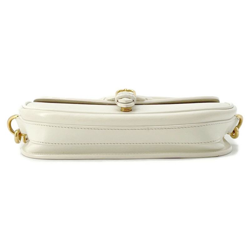 クリスチャン・ディオール ショルダーバッグ ボビー イーストウエスト レザー Christian Dior バッグ 白