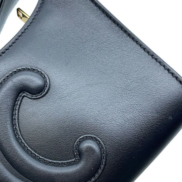 セリーヌ ショルダーバッグ キュイル トリオンフ レザー 198153DU3.38NO CELINE ワンショルダー 黒