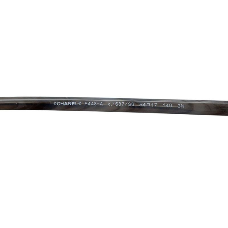 シャネル サングラス ココマーク パント シェイプ アイウェア 54□17 140 CHANEL マーブル柄 黒