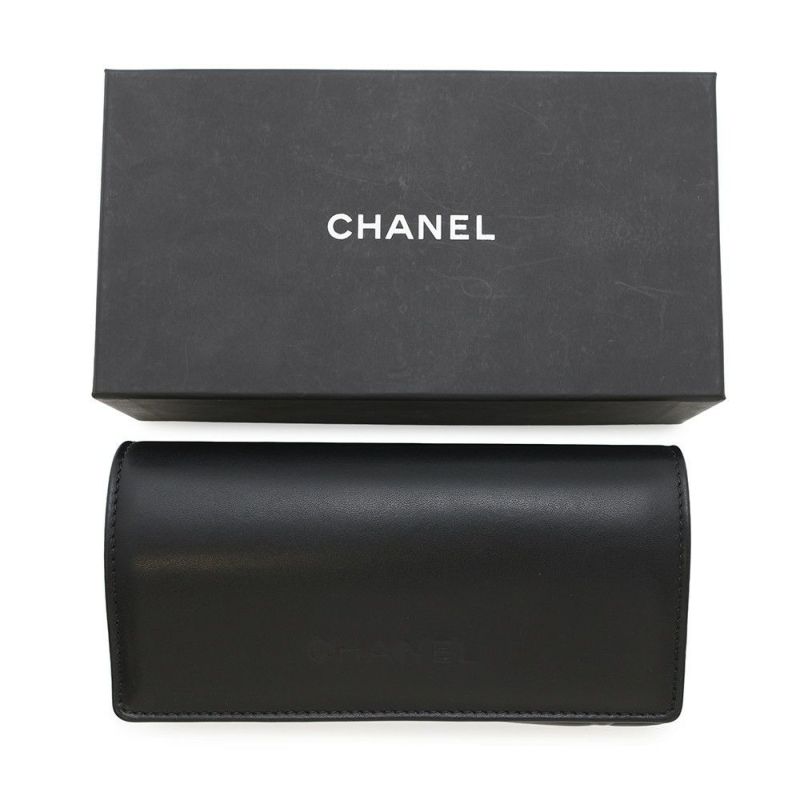 シャネル サングラス ココマーク パント シェイプ アイウェア 54□17 140 CHANEL マーブル柄 黒