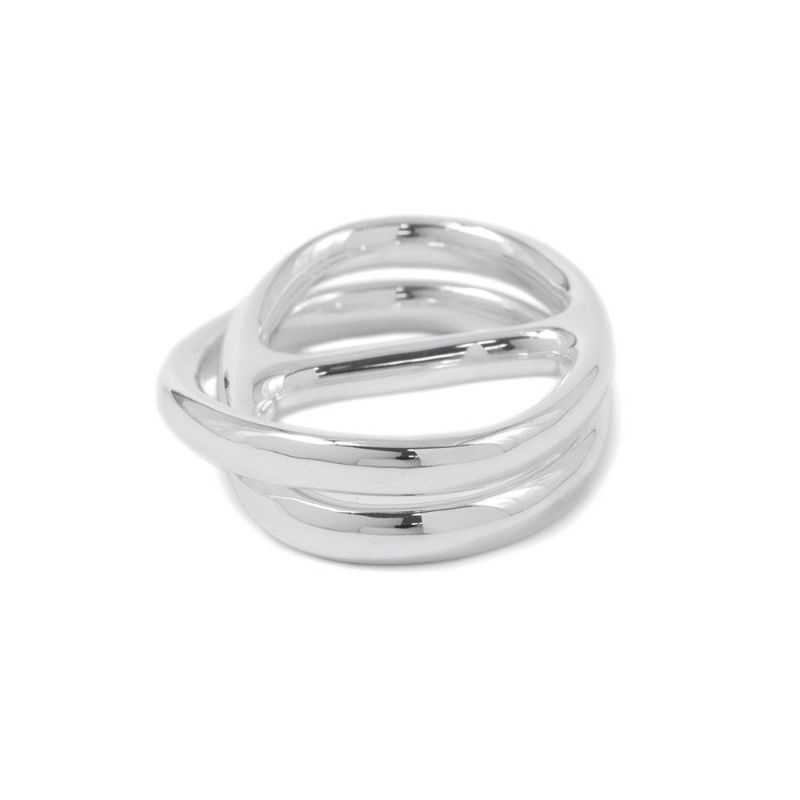 エルメス リング シェーヌダンクル パンク ダブルリング SV925シルバー リングサイズ50 HERMES 指輪 ダブル フィンガー