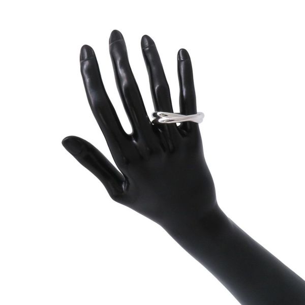 エルメス リング シェーヌダンクル パンク ダブルリング SV925シルバー リングサイズ50 HERMES 指輪 ダブル フィンガー