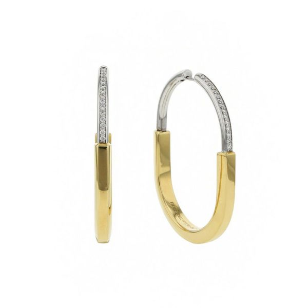 ティファニー ピアス ロック ピアス エクストララージ ダイヤモンド 計0.32ct K18YG/K18WG Tiffany&Co.