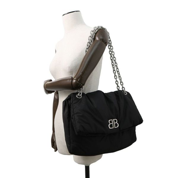 バレンシアガ チェーンショルダーバッグ モナコ ミディアム ナイロン 765945 BALENCIAGA バッグ 黒