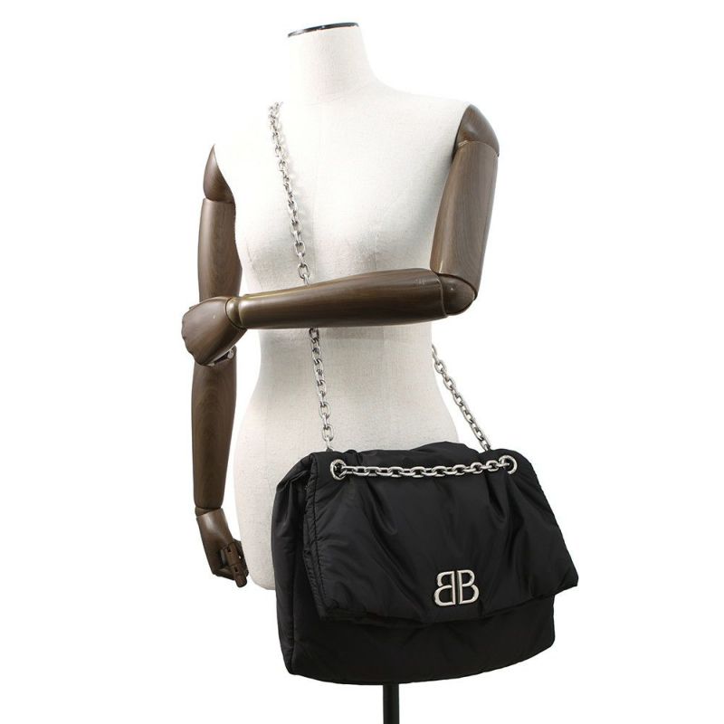 バレンシアガ チェーンショルダーバッグ モナコ ミディアム ナイロン 765945 BALENCIAGA バッグ 黒