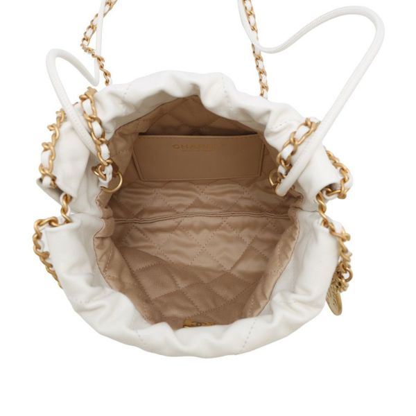 シャネル ハンドバッグ CHANEL 22 ミニ ココマーク シャイニーカーフレザー AS3980 CHANEL 2wayショルダーバッグ 白