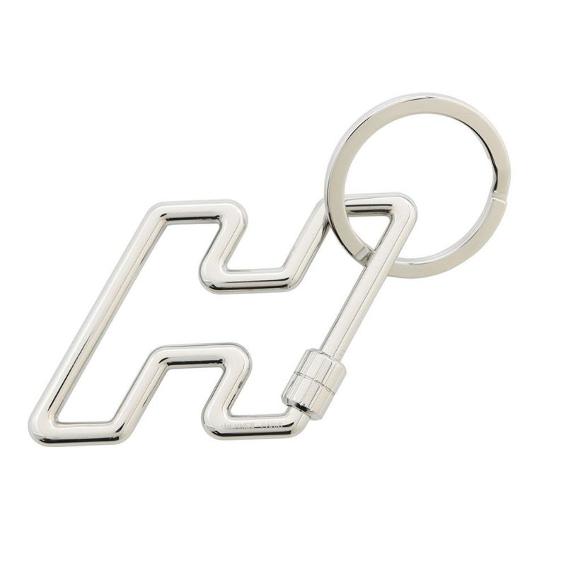 エルメス キーホルダー H・トゥ・スピード シルバー金具 HERMES キーリング