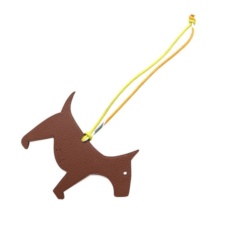 エルメス チャーム プティアッシュ テリア マグノリア/ブラウン シェブルミゾル/トゴ HERMES シェーブル