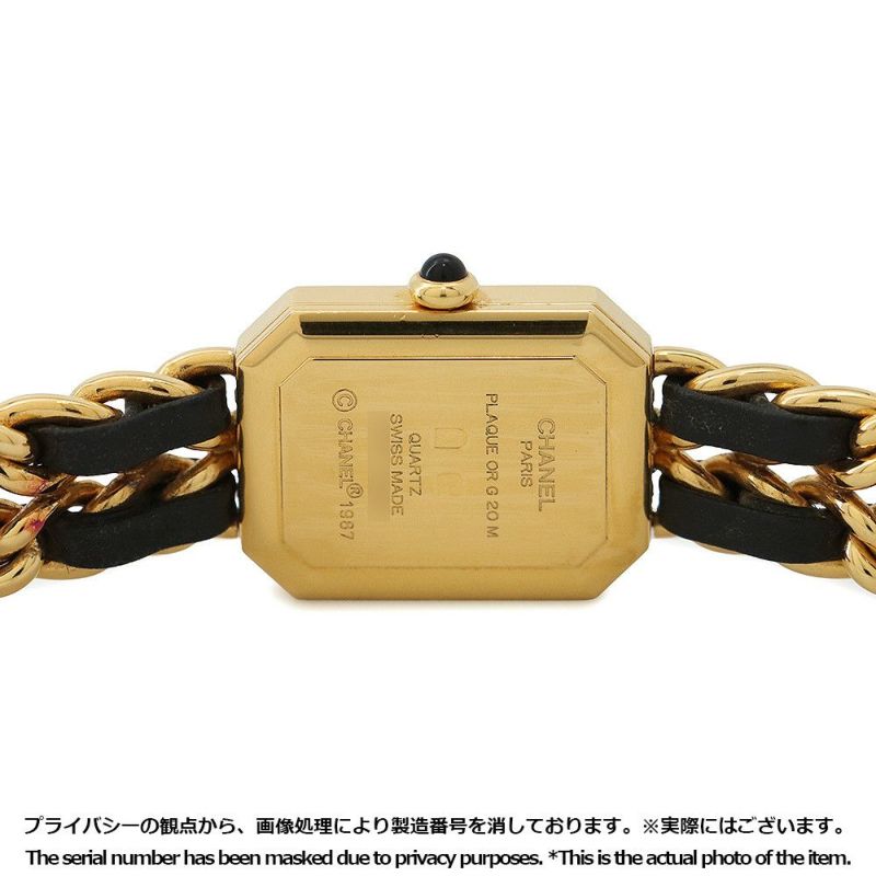 シャネル プルミエール M H0001 CHANEL 腕時計 黒文字盤 クォーツ