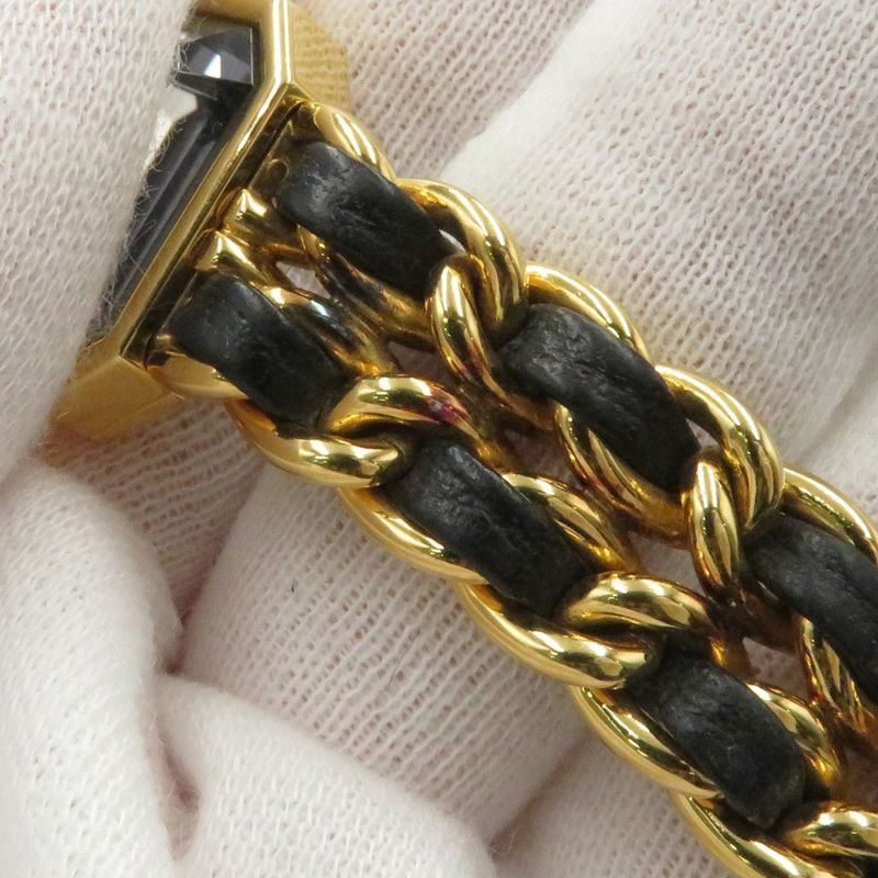 シャネル プルミエール M H0001 CHANEL 腕時計 黒文字盤 クォーツ