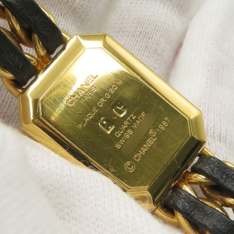 シャネル プルミエール M H0001 CHANEL 腕時計 黒文字盤 クォーツ