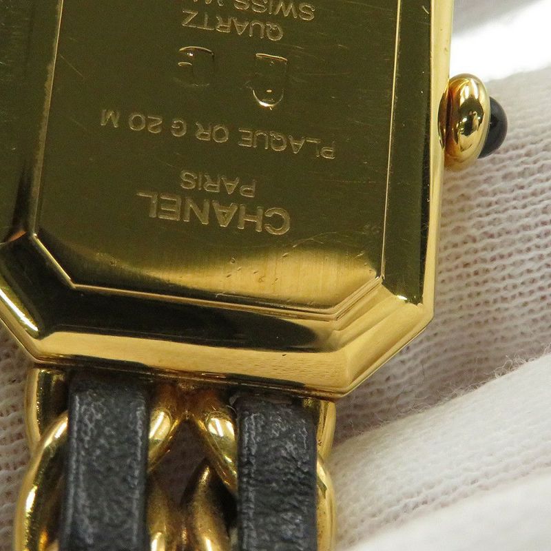 シャネル プルミエール M H0001 CHANEL 腕時計 黒文字盤 クォーツ