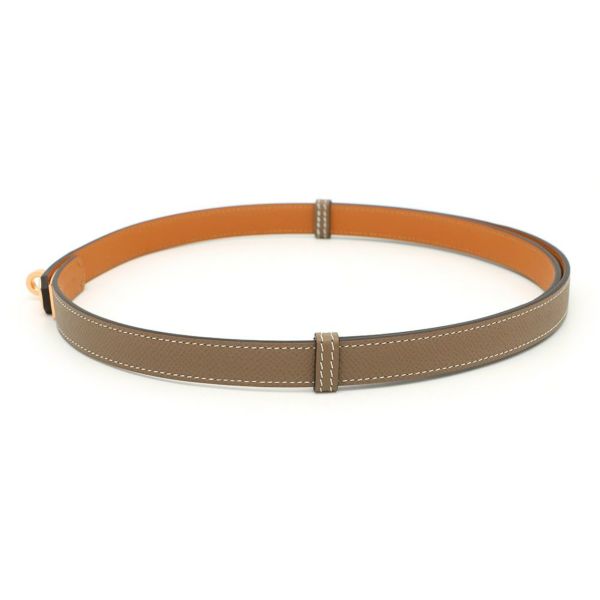 エルメス ケリーベルト18 エトゥープ/ピンクゴールド金具