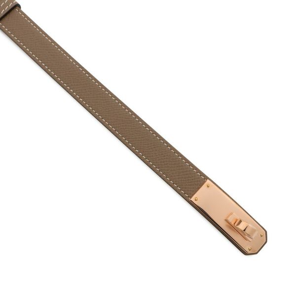 エルメス☆ケリーベルト☆エトゥープ☆ピンクゴールド金具☆新品未使用！ エルメス ケリーベルト 18 エトゥープ/ピンクゴールド金具