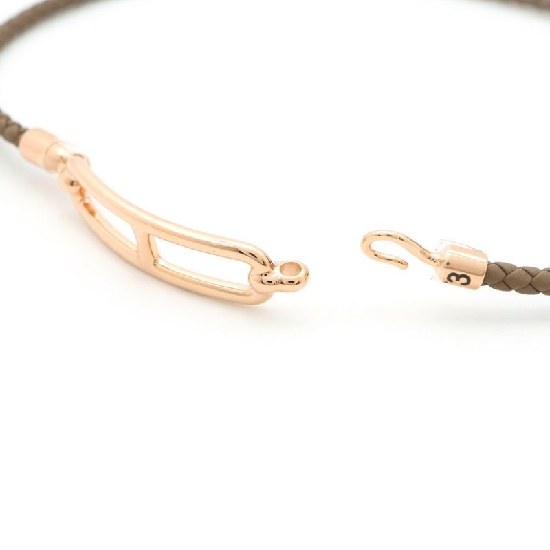 エルメス ブレスレット ルリ ドゥブルトゥール エトゥープ/ピンクゴールド金具 スイフト サイズT3