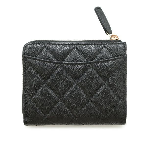 シャネル コインケース マトラッセ ココマーク L字ファスナー キャビアスキン AP3999 財布 カードケース 黒