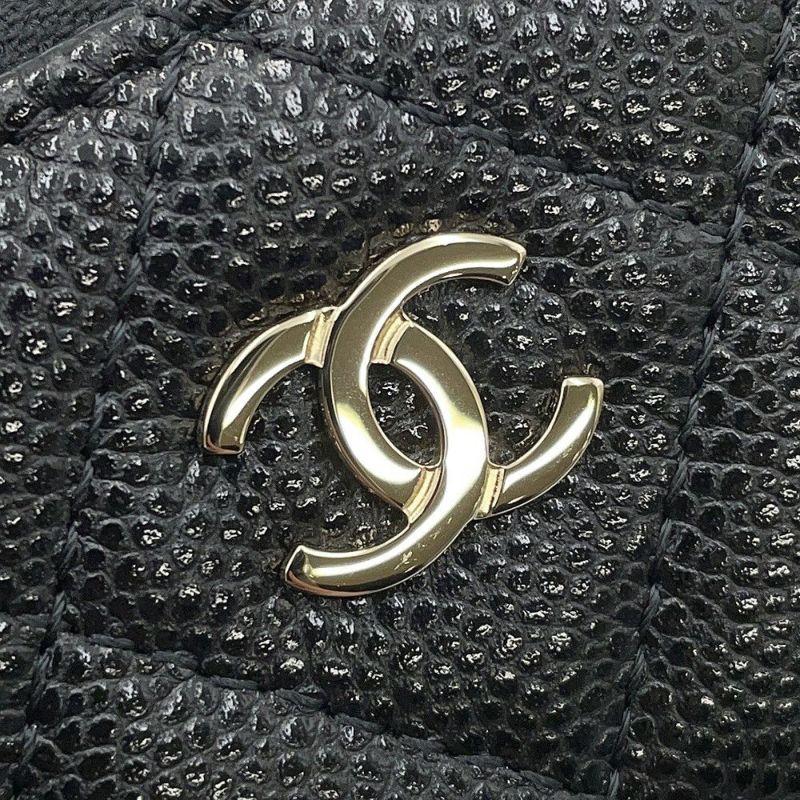 シャネル コインケース マトラッセ ココマーク L字ファスナー キャビアスキン AP3999 財布 カードケース 黒